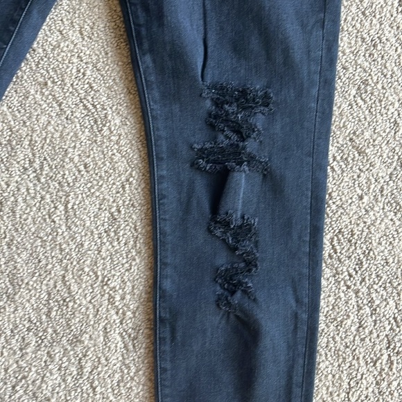 Flying Monkey Black Button Fly Ripped Skinny Jeans - Picture 2 of 10